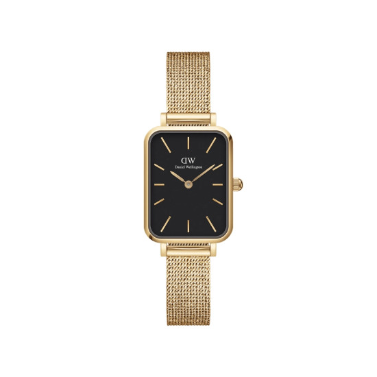 Daniel Wellington DW00100557 ženski sat Quadro Pressed Gold Tone Minimal Black Dial 20mm