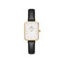 Daniel Wellington DW00100559 ženski sat Quadro Pressed Sheffield Gold Tone Black kožni kaiš Minimal White Dial 20mm