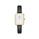 Daniel Wellington DW00100559 ženski sat Quadro Pressed Sheffield Gold Tone Black kožni kaiš Minimal White Dial 20mm