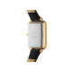 Daniel Wellington DW00100559 ženski sat Quadro Pressed Sheffield Gold Tone Black kožni kaiš Minimal White Dial 20mm