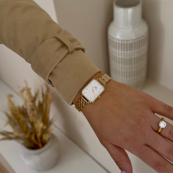 Daniel Wellington DW00100622 ženski sat Quadro Gold Tone Minimalist White Dial 20mm