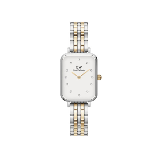 Daniel Wellington DW00100625 ženski sat Quadro Two Tone Silver Gold White Dial 20mm