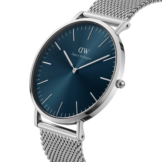 Daniel Wellington DW00100628 muški sat Classic Silver Tone Mesh Band Arctic Blue Dial 40mm