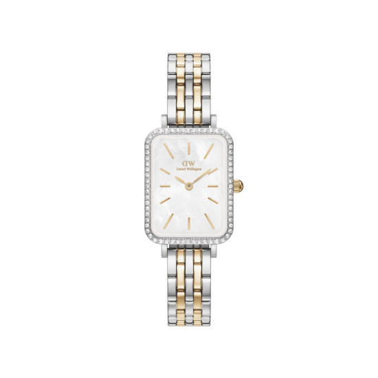 Daniel Wellington DW00100671 ženski sat Quadro Two Tone Silver Gold Mother of Pearl Dial 20mm