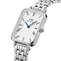 Daniel Wellington DW00100691 ženski sat Quadro Silver Tone Roman Numerals Cobalt Blue kazaljke 20mm