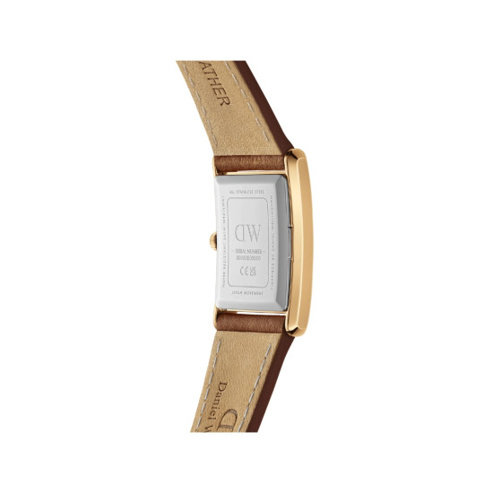 Daniel Wellington DW00100696 ženski sat Bound Durham Gold Tone pravougaoni kožni kaiš Cognac Brown 22mm