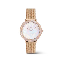 Daniel Wellington DW00100823 ženski sat Crystalline Bezel Rose Gold Melrose Mesh Band Mother of Pearl Dial 32mm