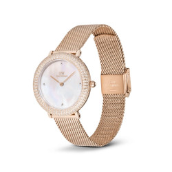 Daniel Wellington DW00100823 ženski sat Crystalline Bezel Rose Gold Melrose Mesh Band Mother of Pearl Dial 32mm