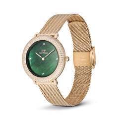 Daniel Wellington DW00100824 ženski sat Crystalline Bezel Gold Tone Mesh Band Green Mother of Pearl Dial 32mm