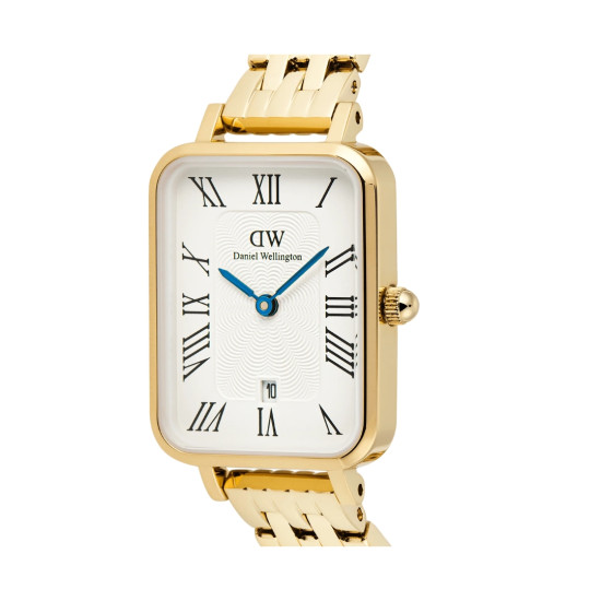 Daniel Wellington DW00100861 ženski sat Quadro Gold Tone Roman Numerals Cobalt Blue kazaljke 20mm