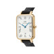 Daniel Wellington DW00100865 ženski sat Quadro Gold Tone Roman Numerals Cobalt Blue kazaljke Black kožni kaiš 20mm