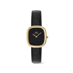Daniel Wellington DW00100880 ženski sat Margot Gold Tone Black Croc kožni kaiš Onyx Ceramic Dial 24mm