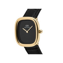 Daniel Wellington DW00100880 ženski sat Margot Gold Tone Black Croc kožni kaiš Onyx Ceramic Dial 24mm