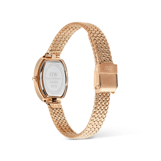 Daniel Wellington DW00100883 ženski sat Juliette Oval Rose Gold Tone pletena mrežasta narukvica Sunray Dial 20mm