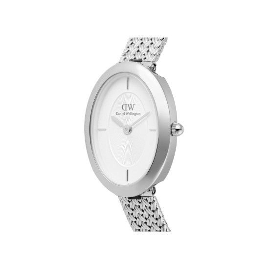 Daniel Wellington DW00100884 ženski sat Juliette Oval Silver Tone pletena mrežasta narukvica Sunray Dial 20mm