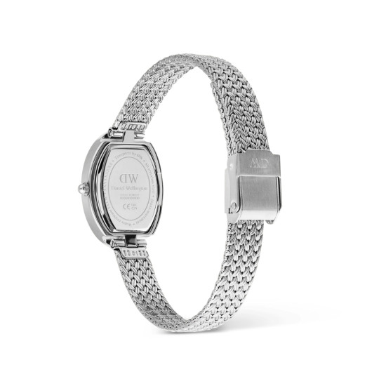 Daniel Wellington DW00100884 ženski sat Juliette Oval Silver Tone pletena mrežasta narukvica Sunray Dial 20mm