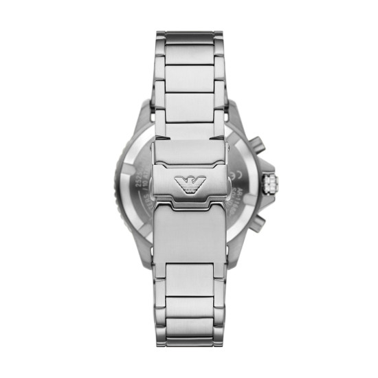 Emporio Armani AR11681 muški sat World Explorer Solar Chronograph Silver Stainless Steel Sapphire Crystal Blue Sunray Dial 43mm