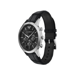 Emporio Armani AR11820 muški sat Archetipo Chronograph Black Sunray Dial 43mm Black kožni kaiš Dress Watch