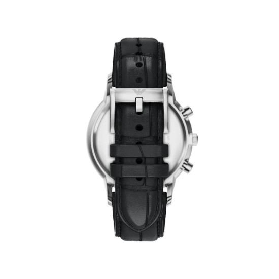 Emporio Armani AR11820 muški sat Archetipo Chronograph Black Sunray Dial 43mm Black kožni kaiš Dress Watch