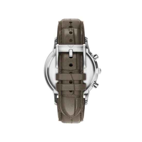 Emporio Armani AR11821 muški sat Archetipo Chronograph Smoky Grey Sunray Dial 43mm Taupe Color kožni kaiš Dress Watch