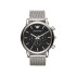 Emporio Armani AR1808 muški sat Luigi Chronograph Mesh Band Silver Stainless Steel Sunray Black Dial 46mm