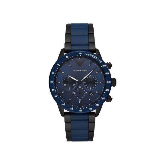 Emporio Armani AR70001 muški sat Mario Chronograph Black and Blue Color 43mm