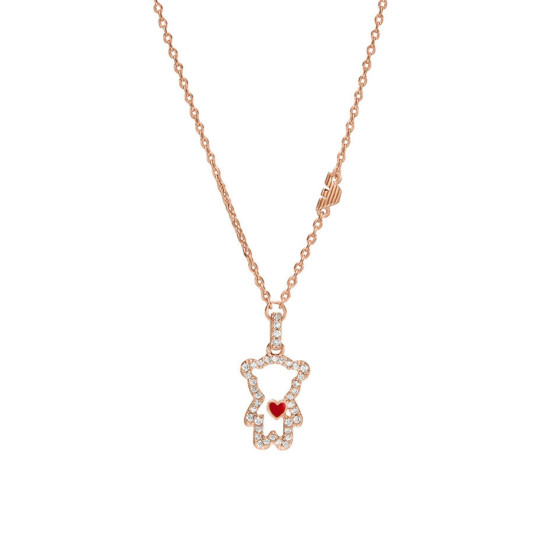 Emporio Armani EGS3162221 ogrlica Sentimental Chain Manga Bear 14K Rose Gold Plated