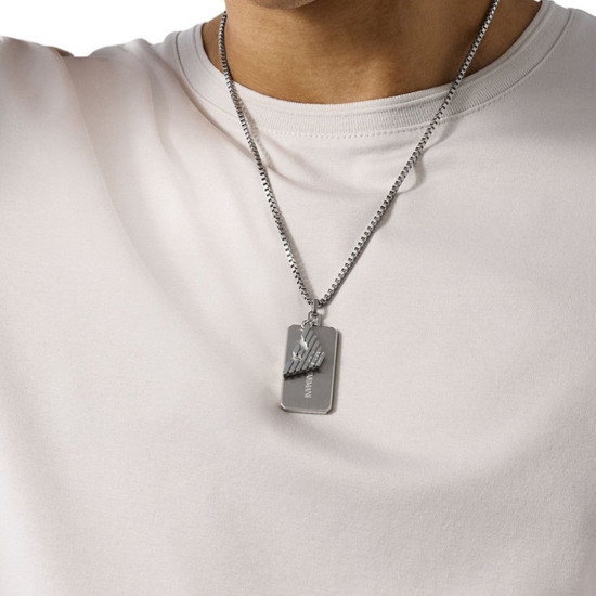 Emporio Armani EGS3167040 muška ogrlica Silver Stainless Steel
