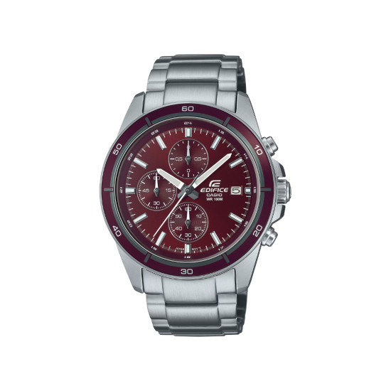 Casio Edifice EFR-526D-5C muški sat Classic Line Chronograph Mid-Size Wine Red Dial 10ATM