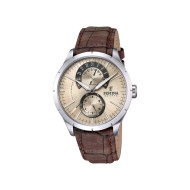 Festina F16573/9 muški sat MULTIFUNCTION COLLECTION Retro Sport Classic Brown kožni kaiš Champagne Dial 45mm Bestseller