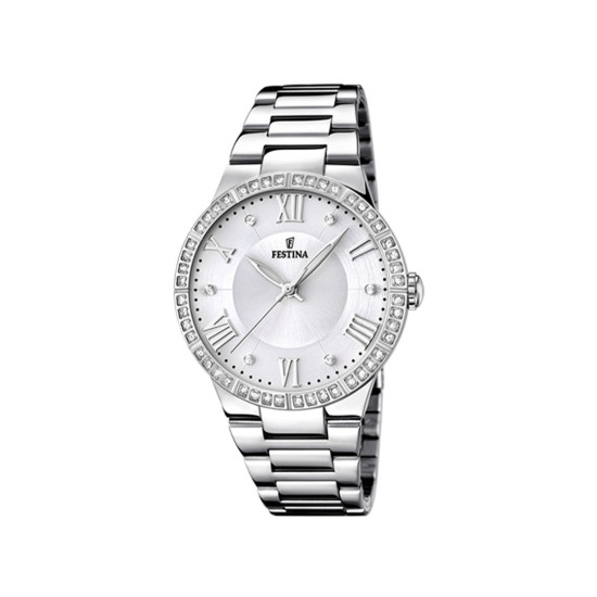 Festina F16719/1 ženski sat Boyfriend Zirconia Silver Stainless Steel White Dial 36mm