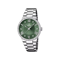 Festina F16719/5 ženski sat Boyfriend Zirconia Silver Stainless Steel Olive Green Dial 36mm
