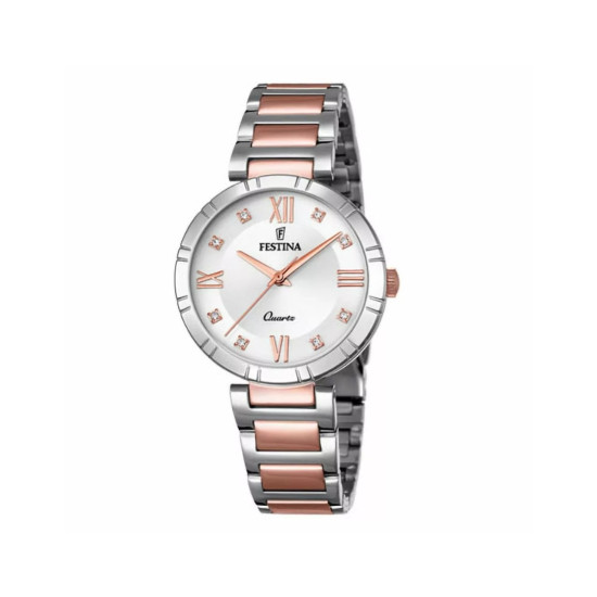 Festina F16937/D ženski sat Mademoiselle Two Tone Silver Rose Gold Stainless Steel White Dial 32mm