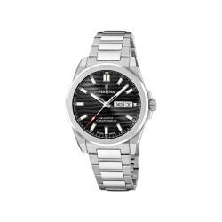 Festina F20073/5 muški sat Dune Swiss Made Silver Stainless Steel Sapphire Crystal Black Dial 40mm 10ATM