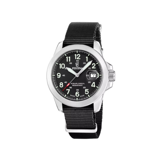 Festina F20081/4 muški sat Swiss Made Field Set sa tri kaiša Sapphire Crystal Black Dial 42mm 10ATM