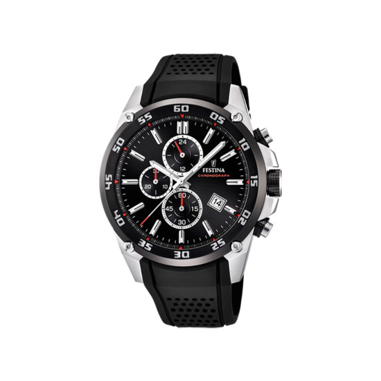 Festina F20330/5 muški sat The Originals Chronograp Silikonski kaiš Black Dial 47mm 10ATM