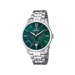 Festina F20425/7 muški sat Classics Silver Ton Stainless Steel Green Dial 43mm