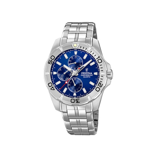 Festina F20445/2 muški sat Multifunction Collection Sport Silver Stainless Steel Blue Dial 43mm