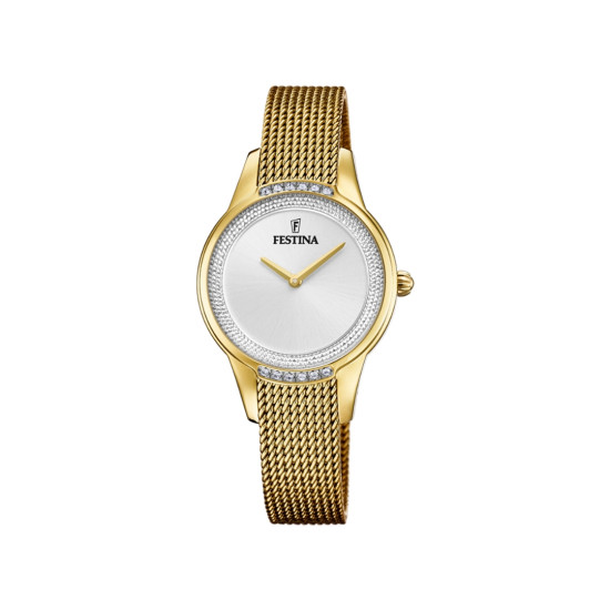 Festina F20495/1 ženski sat Mademoiselle Elegant Mesh Band Gold Tone Stainless Steel White Dial 30mm