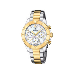 Festina F20604/1 ženski sat BOYFRIEND Chronograph Two Tone Gold Silver Stainless Steel Mother-Of-Pearl Dial 39mm 10ATM