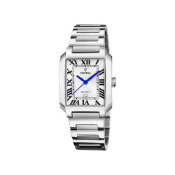 Festina F20679/1 ženski sat ON THE SQUARE pravougaoni sat Silver Stainless Steel Roman Numeral Cobalt Blue Hands 29mm OLD MONEY STYLE