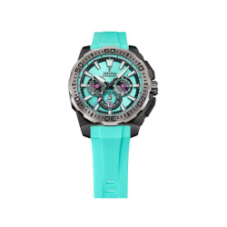 Festina F20726/2 muški sat Chrono Bike Chronograph Turquoise Silicone Turquoise Dial 45mm 20ATM