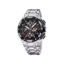 Festina F20754/6 muški sat Chrono Bike Chronograph Silver Stainless Steel Black Dial 46mm Red Detail 20ATM