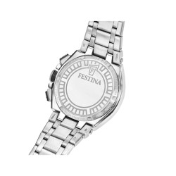 Festina F20754/6 muški sat Chrono Bike Chronograph Silver Stainless Steel Black Dial 46mm Red Detail 20ATM