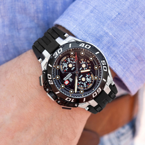 Festina F20755/8 muški sat Chrono Bike Chronograph Black Silicone Black Dial 46mm 20ATM