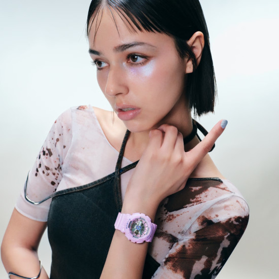 BABY-G BA-110MC-6A ženski sat G-Shock Mini Pover Edition Y2K Glam Futuristic Purpl Metallic Detail 10ATM