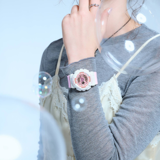 BABY-G BA-110PD-4A ženski sat G-Shock Mini Pover Edition Cute Pastel Pink Metalic Detail 10ATM
