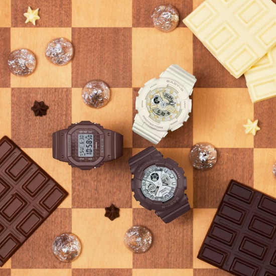 BABY-G BA-110XSW-7A ženski sat G-Shock Mini Pover Edition All White Chocolate Matte Finish Gold detail 10ATM