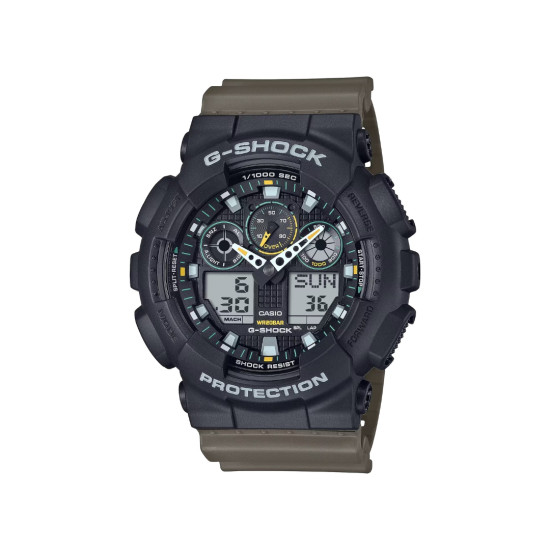 G-SHOCK GA-100TU-1A3 muški sat Bestseller Icon Analog-Digital Two Tone Olive Green Black Matte Finish 20ATM