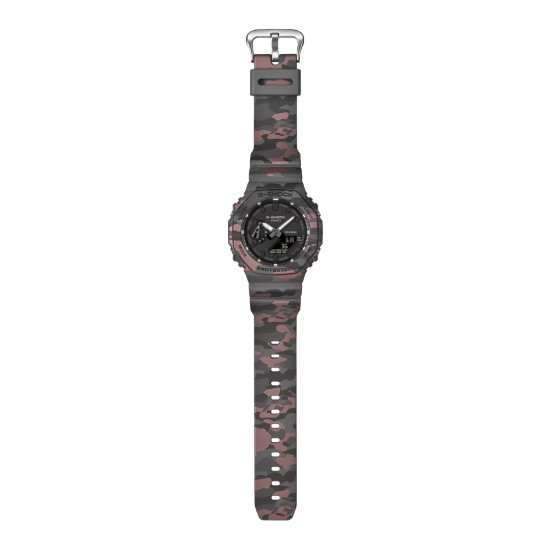 G-SHOCK GA-2100CM-8A unisex Octagon Case All Black Matte Finish Camouflage 20ATM